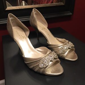 Ivanka Trump Gold Suede Bridal Shoes